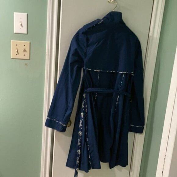 Jason Wu for Target Trench Coat Navy Blue and Floral M - Picture 6 of 13
